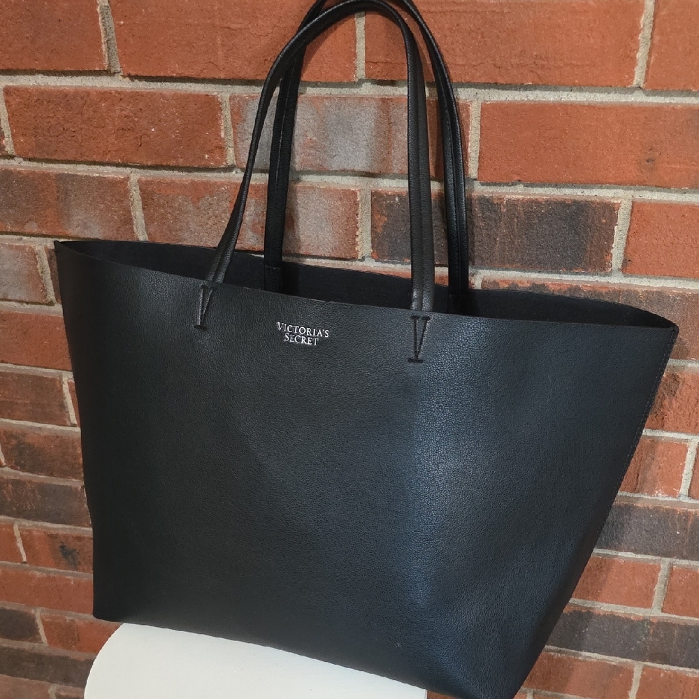 Victoria's Secret Black Structured Tote Big